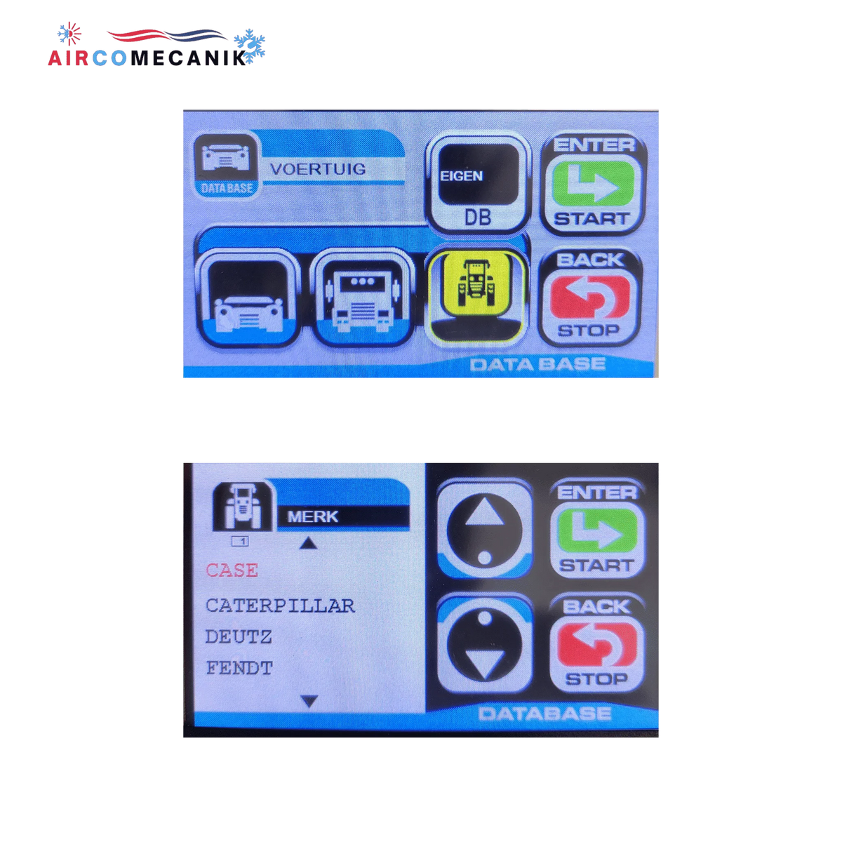 Aircomecanik display landbouw database topauto aircomachine R401 - R601 - R1501 - R duo