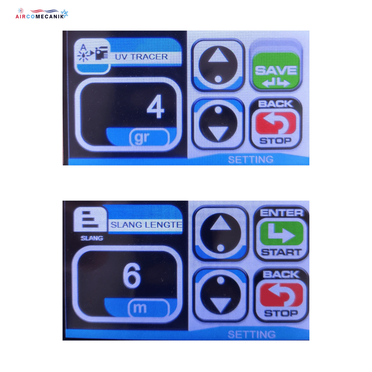 Aircomecanik display uv tacer -slang lengte topauto aircomachine R401 - R601 - R1501 - R duo